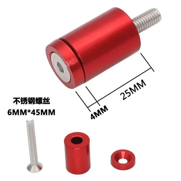 Aluminium machine cover pad height spacer kit with screws, nuts, and washers in red, blue, and black colours.