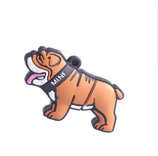 Silicone bulldog USB flash drive in beige colour with custom logo, 8GB to 64GB storage capacities