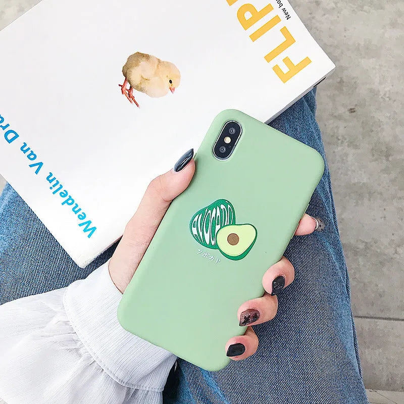 Avocado cartoon design TPU back cover phone case for Apple iPhone models
