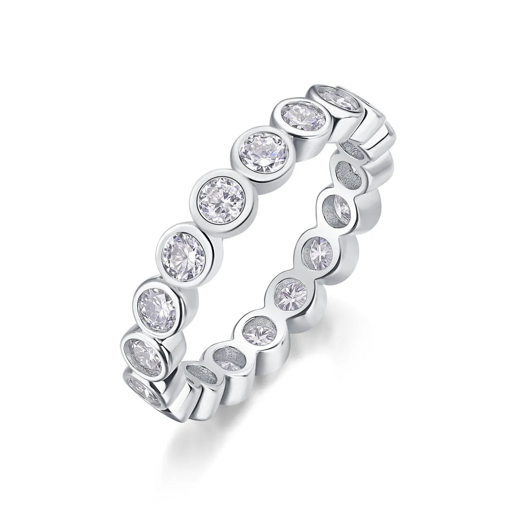 Moissanite wedding ring set in gold, platinum, and rose gold, S925 silver with platinum plating, sizes 5-9