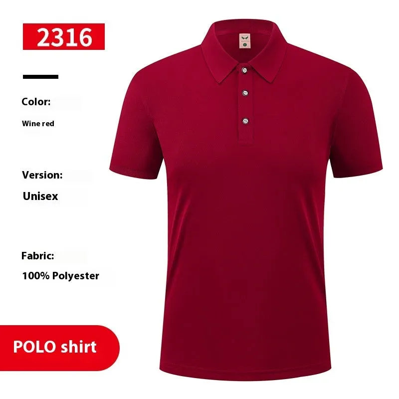 Ice silk polo shirt with short sleeves and logo print in multiple colour options