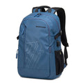 18-inch plaid pattern laptop backpack with curved shoulder strap in black, blue, orange or grey