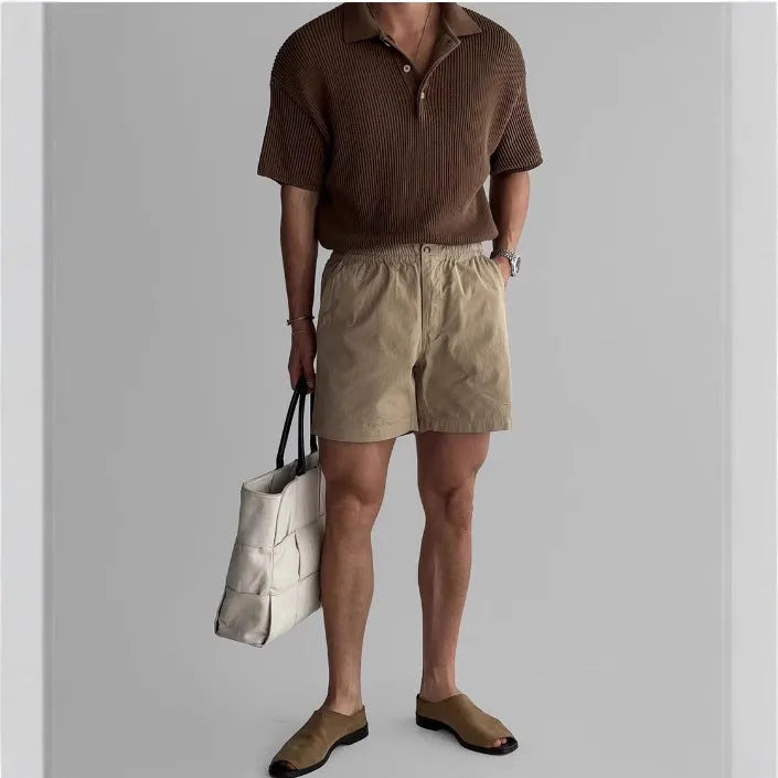Cotton sports shorts in loose fit for summer athletic activities