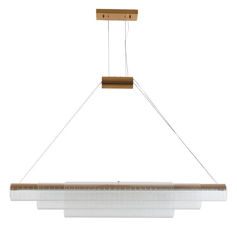 Minimalist glass pendant lamp with iron body for restaurant bar lighting in three sizes