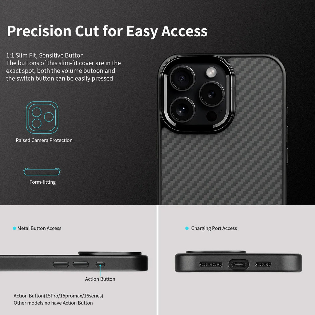 Green metal frame carbon fibre Kevlar phone case for iPhone 12 Pro