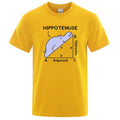 Hippotenuse Opposite Adjacent funny printed loose-fit cotton t-shirt in army green colour.