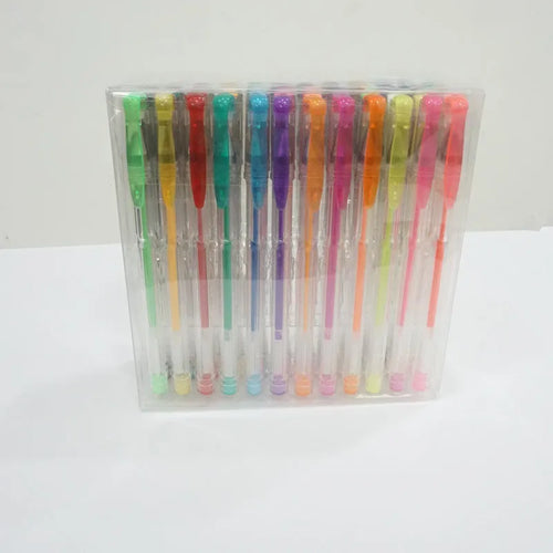 Set of 100 assorted colour gel pens with 0.5mm and 1.0mm tips for watercolour highlighting