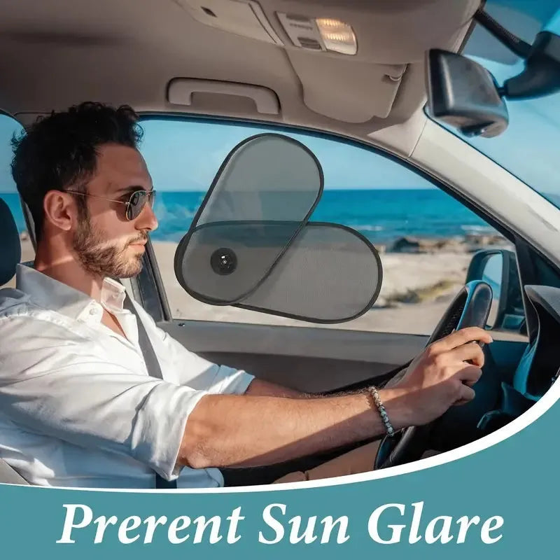 Breathable adjustable car side window sunshade with suction cups for baby sun protection