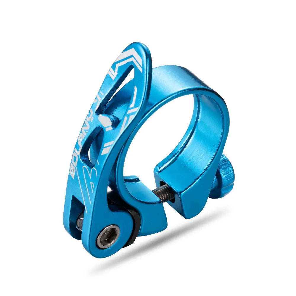 Aluminium alloy bicycle seat post clamp in black, red, gold, or blue colour