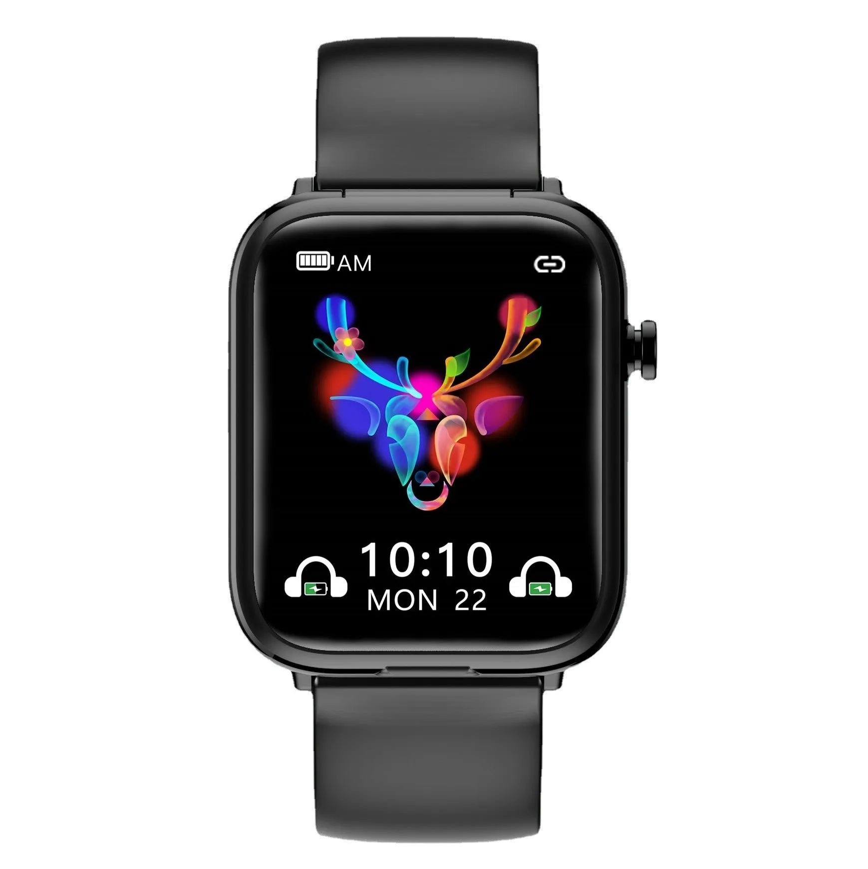 Black smart Bluetooth watch headset with 1.69-inch touchscreen and zinc-alloy body