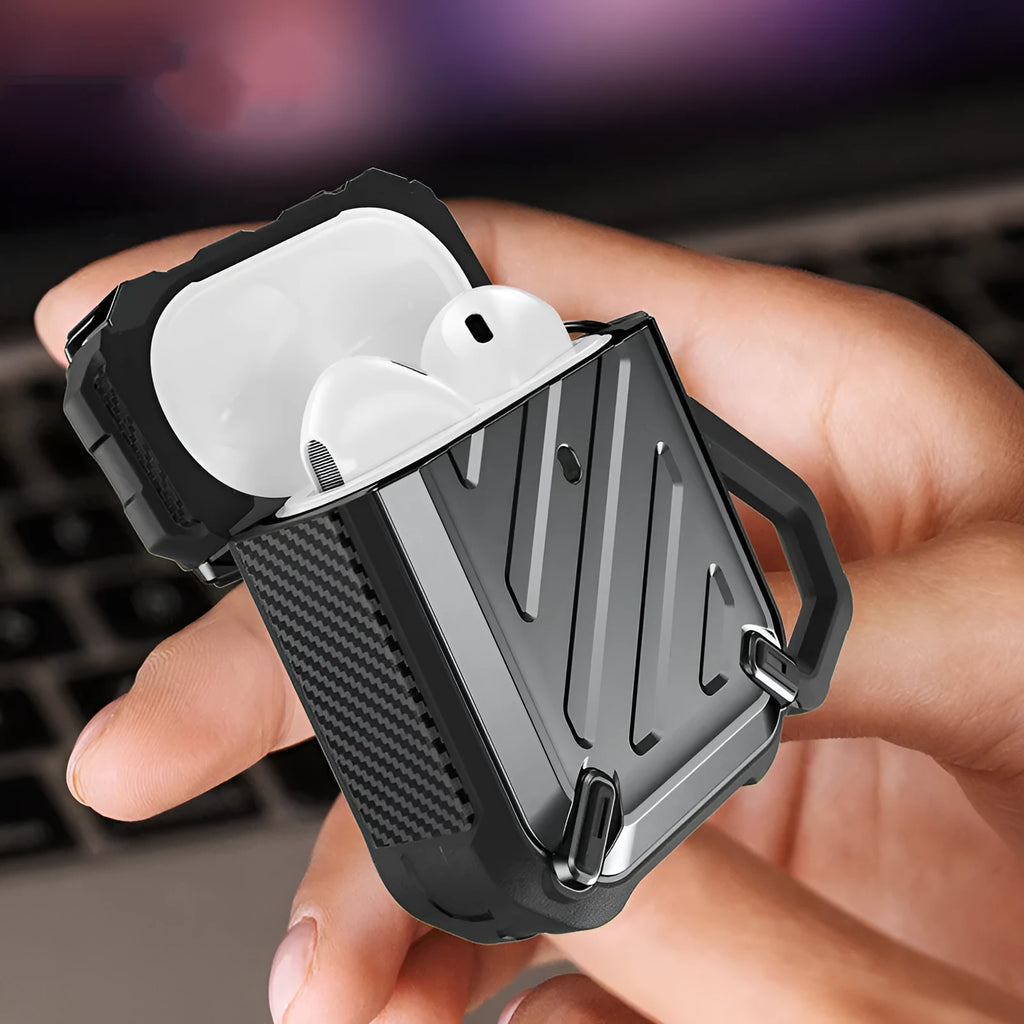Frosted hard shell AirPods case compatible with AirPods 1 2 3 and Pro in black colour option