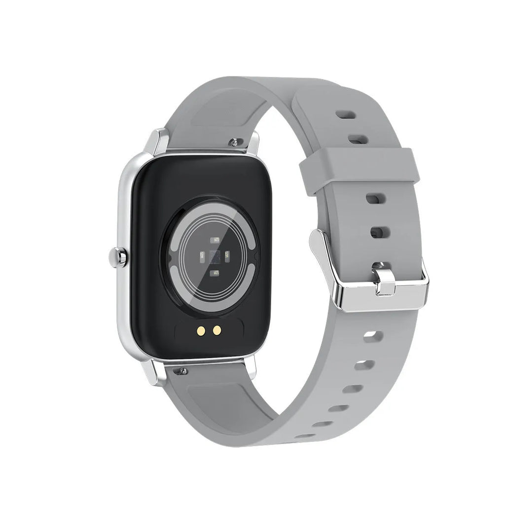 H80 black sports smart watch with silicone strap showing heart rate graph on touch screen