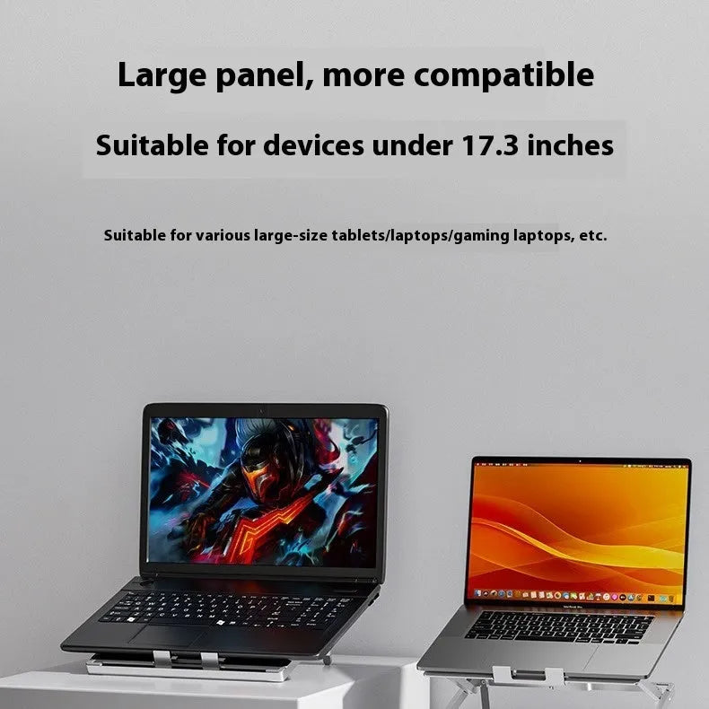 Aluminium alloy notebook cooling rack with folding riser in ordinary or upgrade colour
