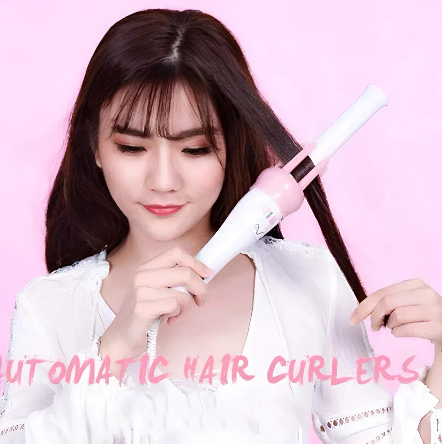 Rotating curling iron with tourmaline ceramic barrel 21-30mm automatic rotation wet dry hair