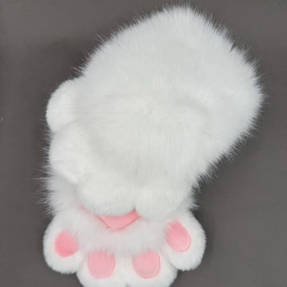 Colourful animal claw design cosplay gloves showing detailed fingers and bright colour pads on nylon material