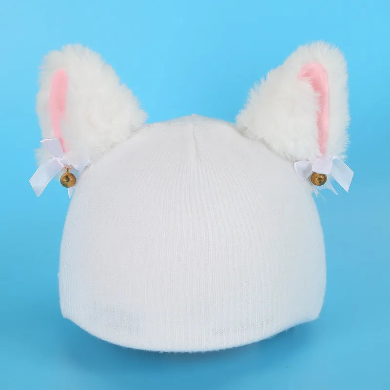 Plush fabric motorcycle helmet liner and cartoon-themed ear covers set in size M.