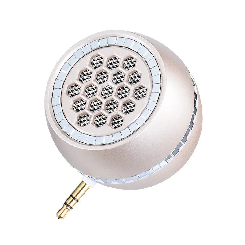 Universal mono amplifier speaker in black, gold, or rose gold with engineering plastic case.
