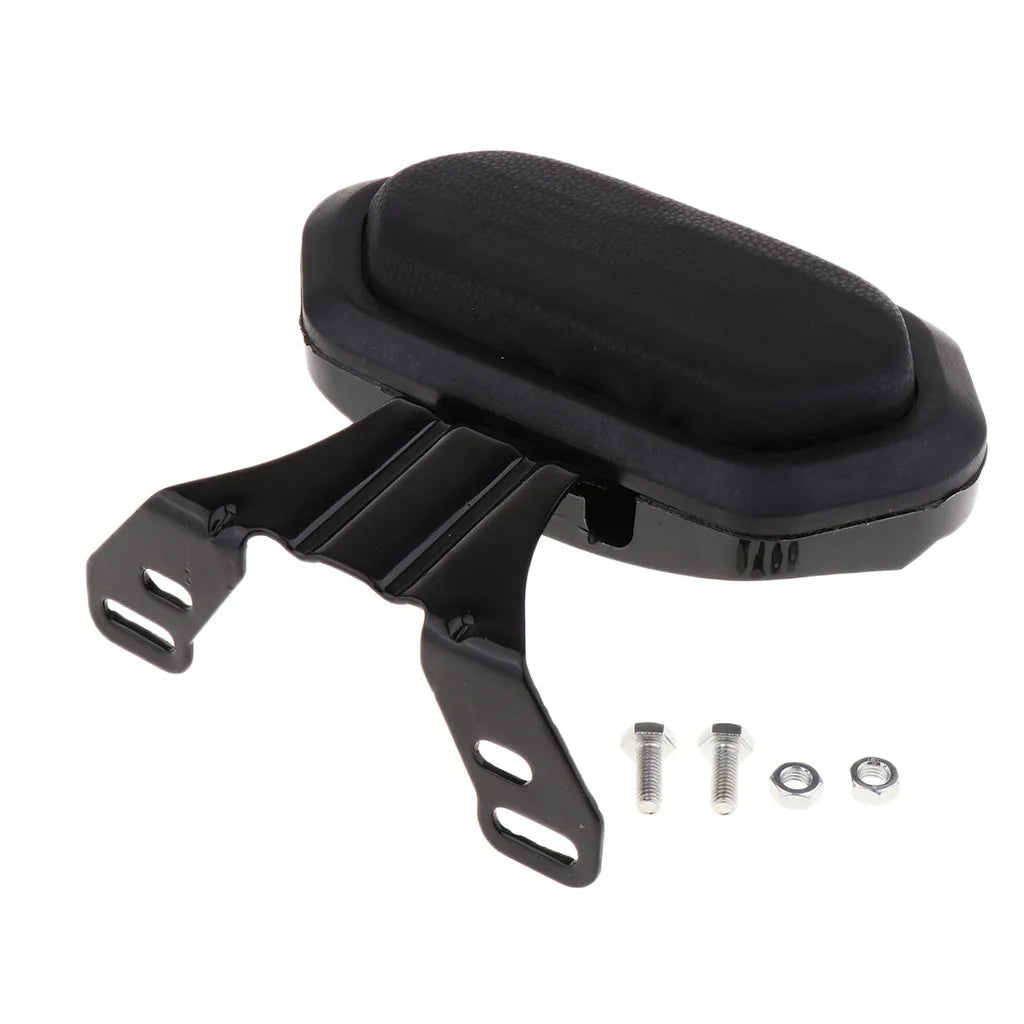 Scooter backrest with metal and ABS bracket and leather padding in black