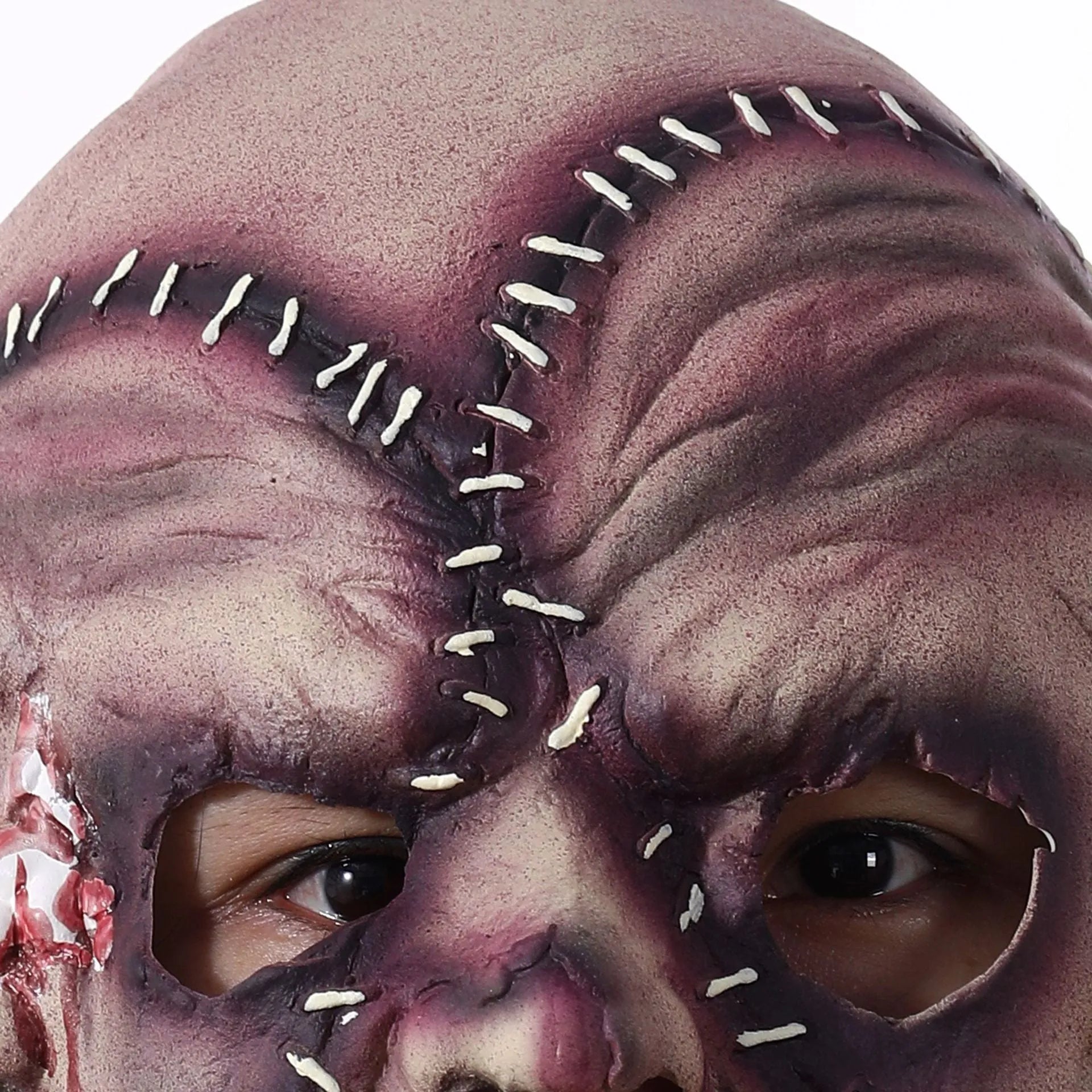 Three-sided grimace horror Halloween mask made from natural latex for adult costume parties