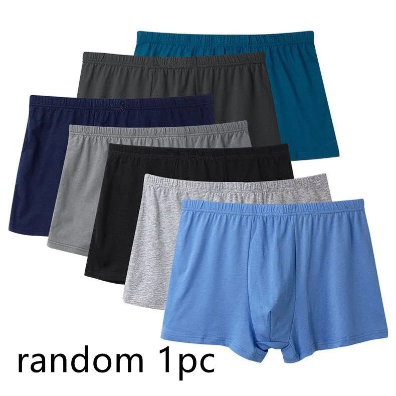 Men's mid-waist cotton boxers in mixed colours, breathable plain weave fabric with antibacterial function