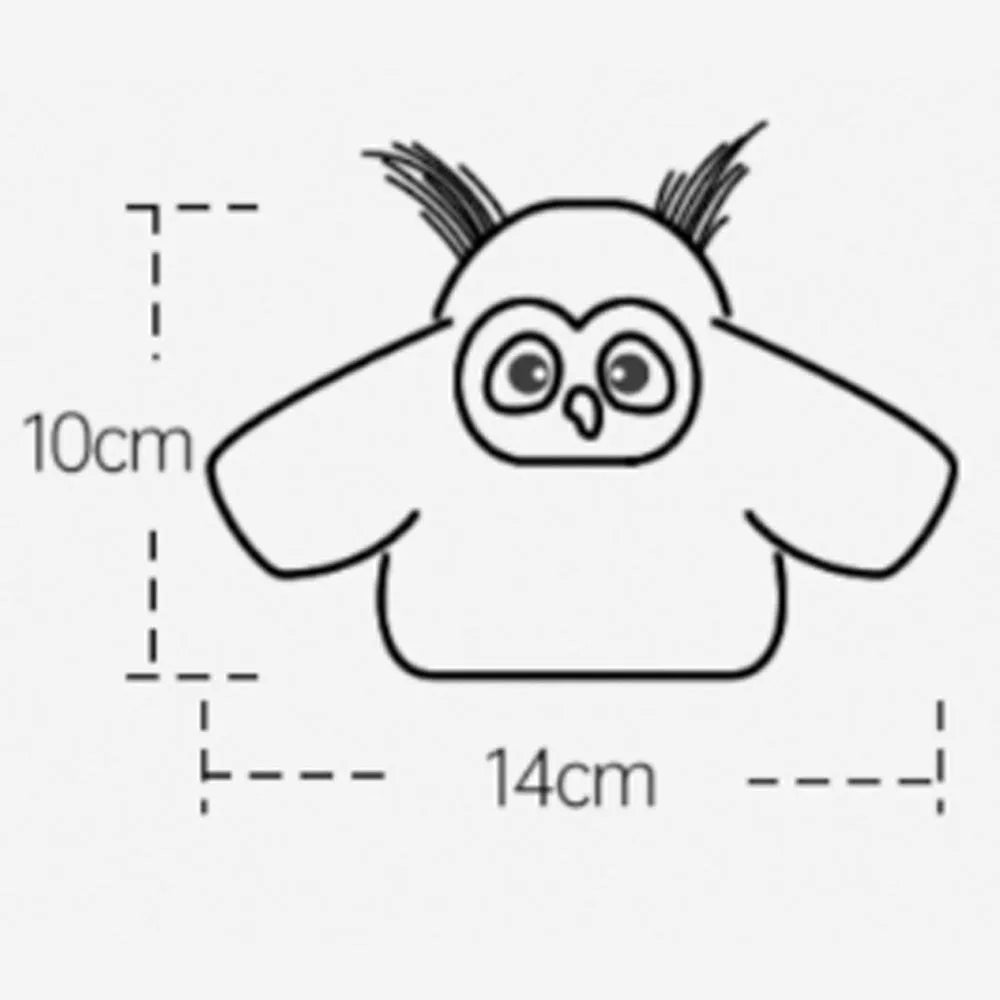 Gray owl-shaped automatic cat toy with flapping wings for indoor feline entertainment