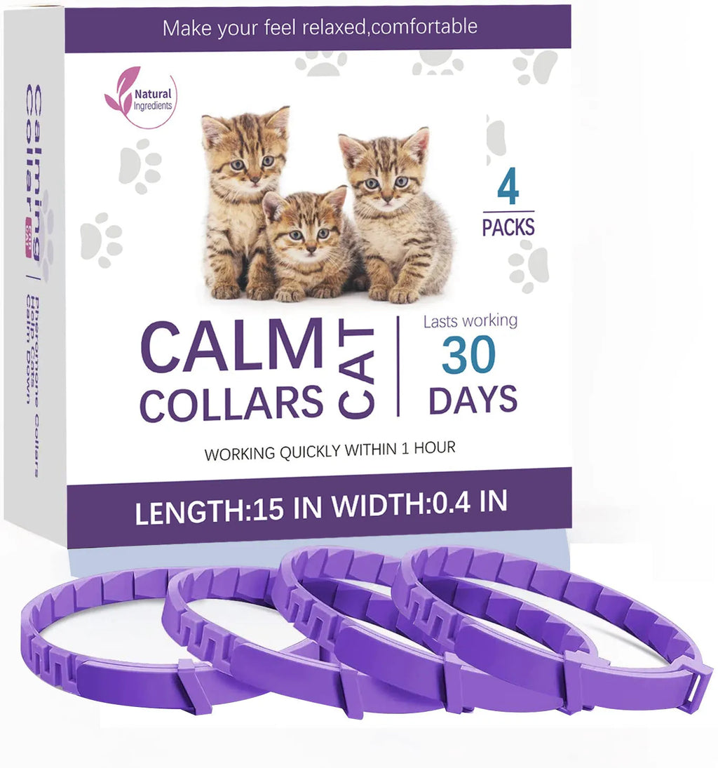 Calming collar for cats and dogs plastic adjustable plain design multi-pack 3 pack 4 pack