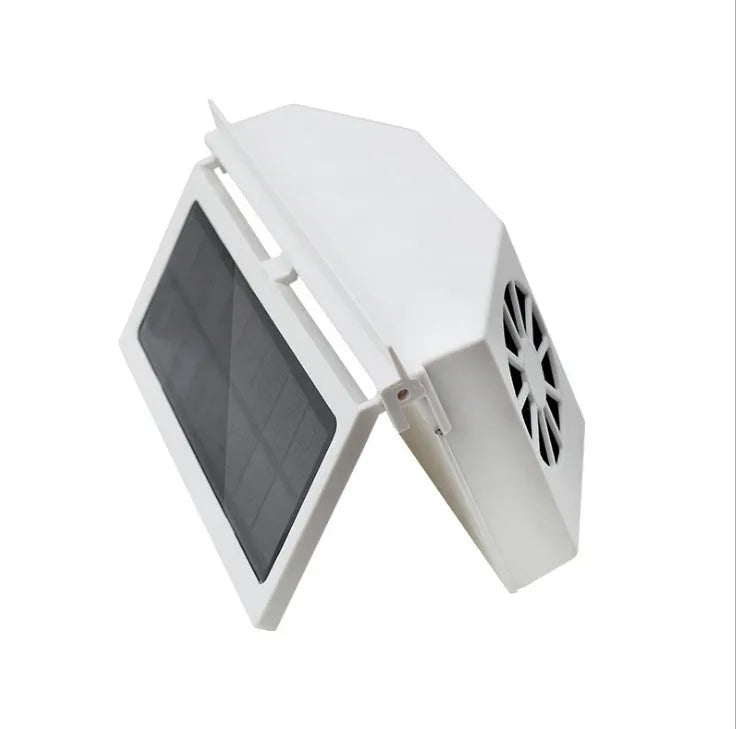 Solar car exhaust fan with three air outlets, 220x65x110mm, black colour, plastic strips