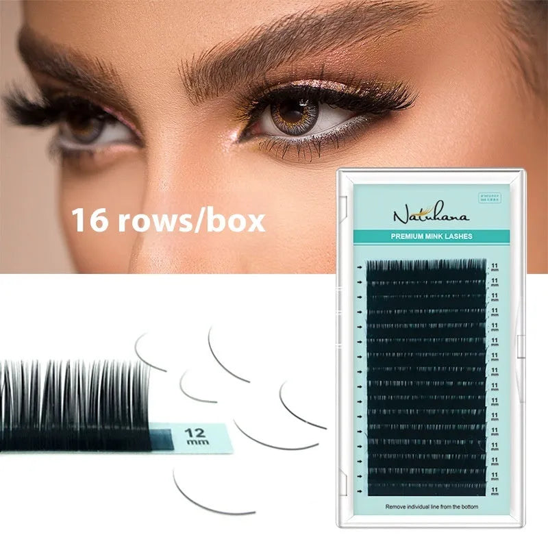 Women's soft velvet false eyelashes in artificial fibre with length options from 7mm to 15mm