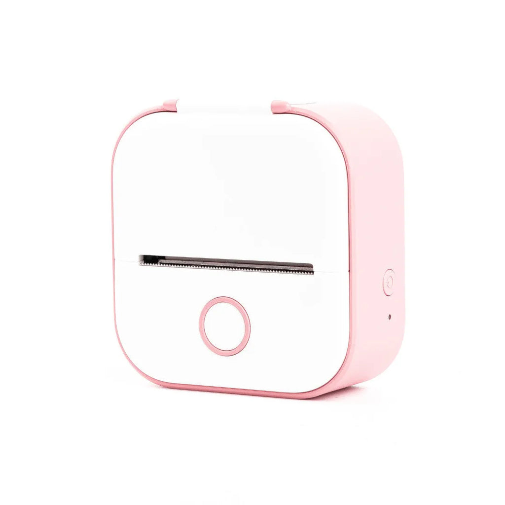 Phomemo T02 portable mini thermal label printer in white with Bluetooth connection