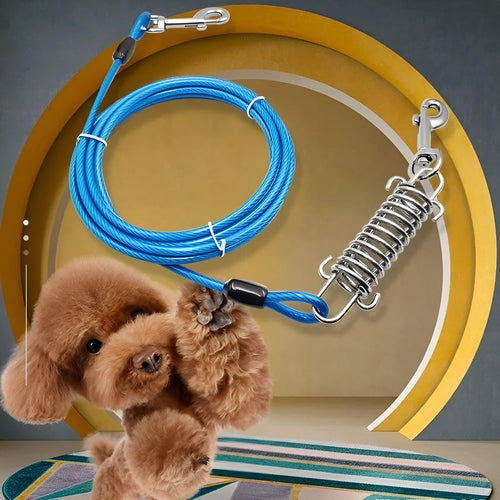 Anti-bite dog leash with steel wire core and Martin buckle stud, thick rope design, available in multiple colours and lengths