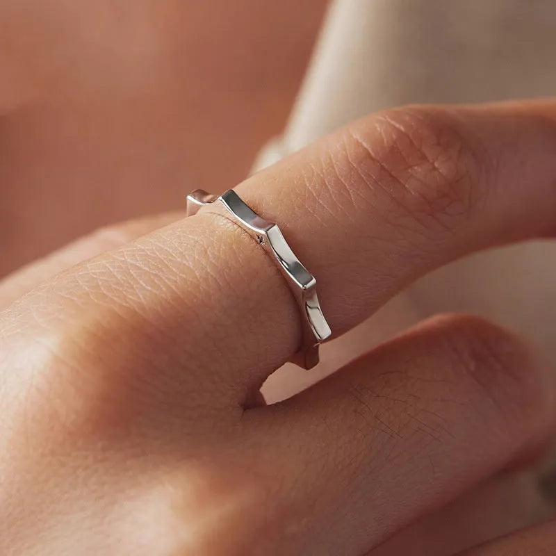 S925 sterling silver sun ring with original English lettering on white background
