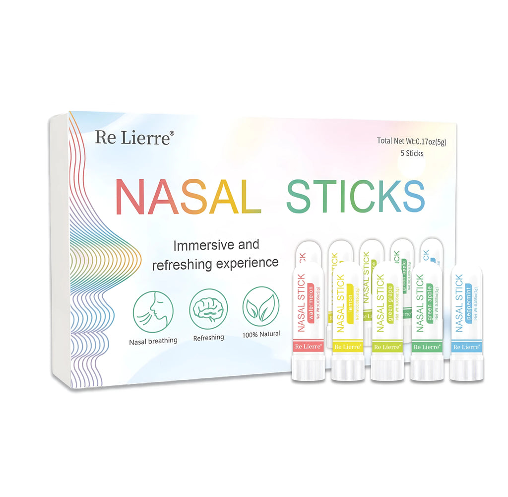 Re Lierre 5-in-1 Nasal Energy Bar white plastic inhaler stick with cap for breathing support
