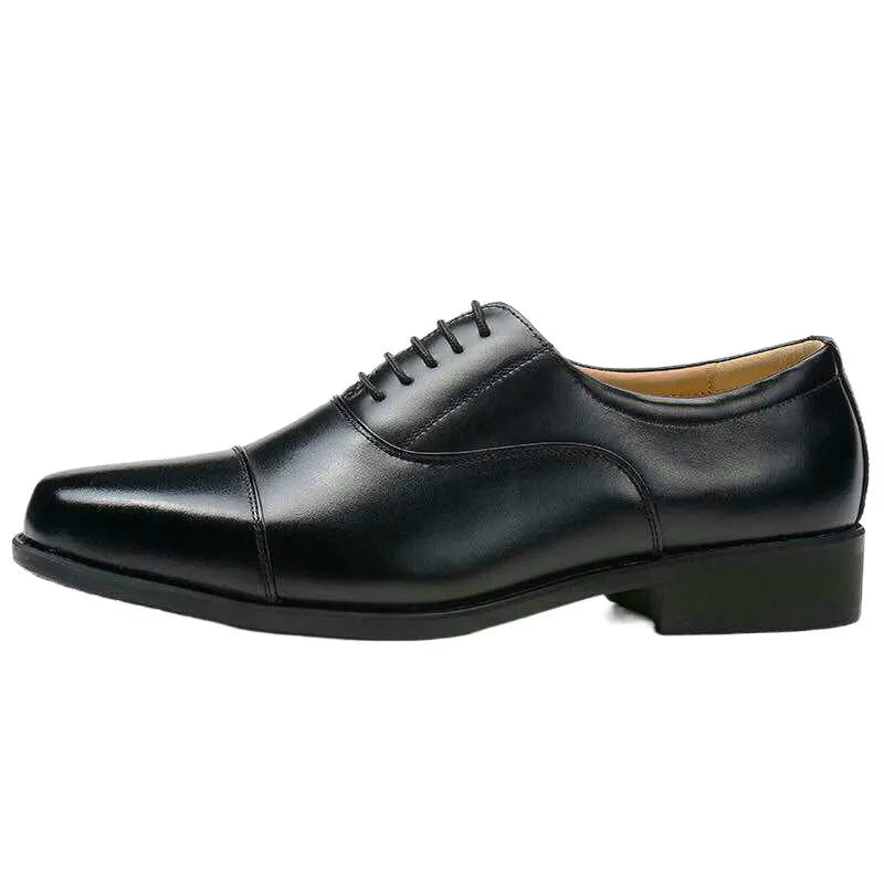Men's mesh three connector business casual PU leather shoes with round toe and rubber sole