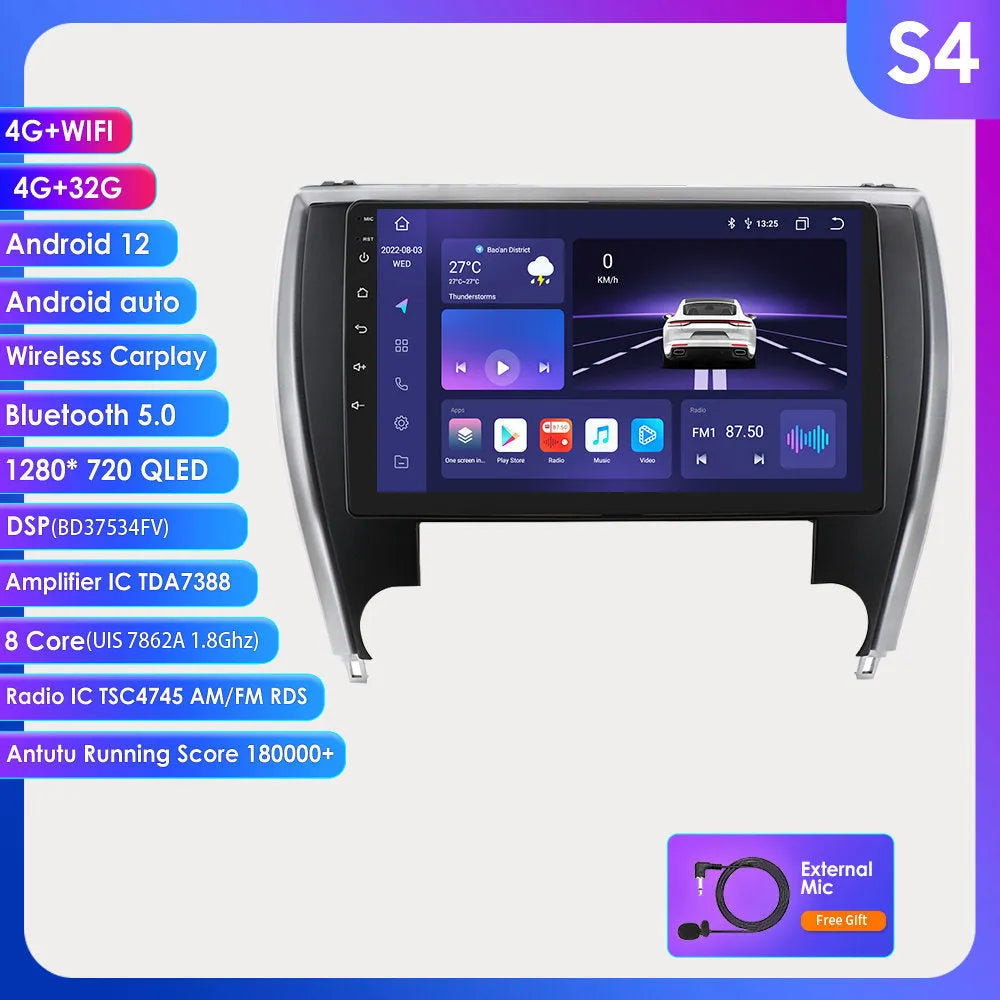 10-inch vehicle-mounted MP5 car navigator for Toyota Camry 2015 dashboard installation