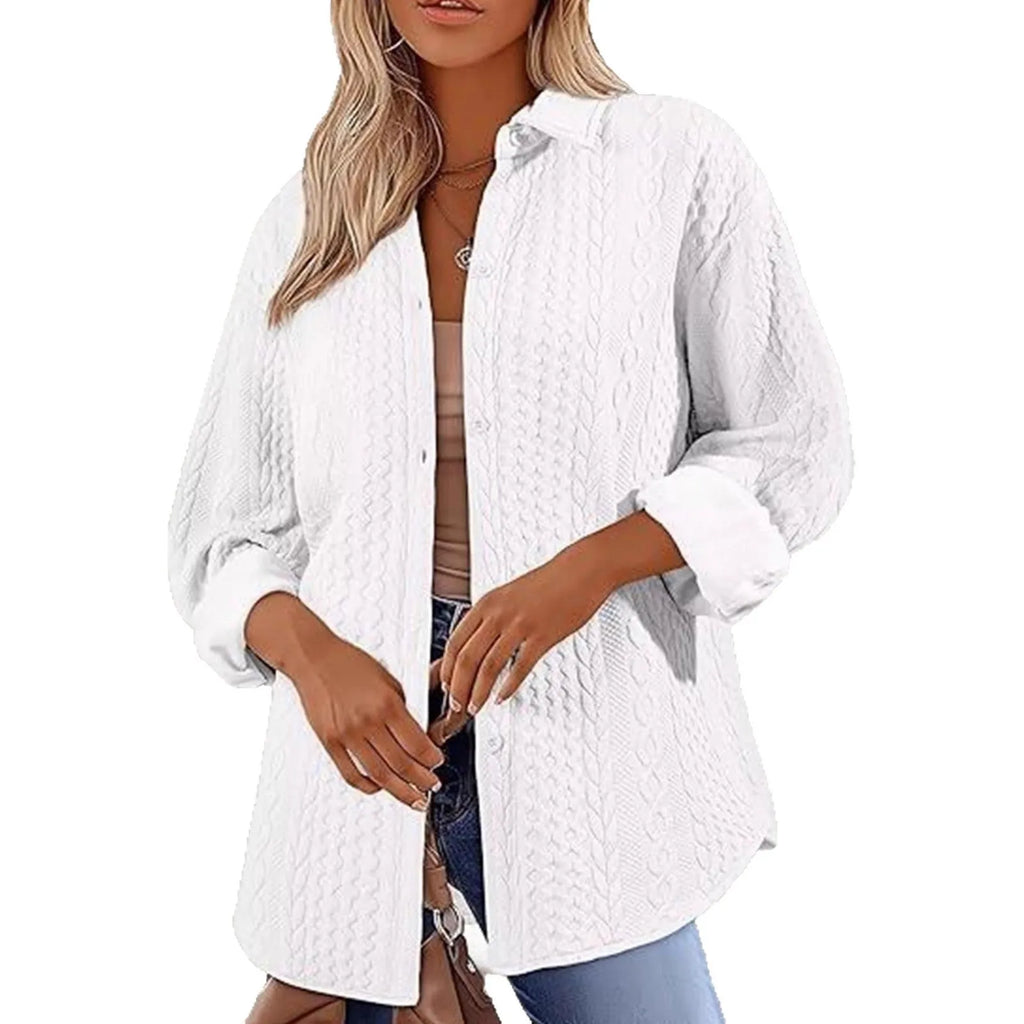Women's solid colour knitted polyester cardigan sweater in black shown front view