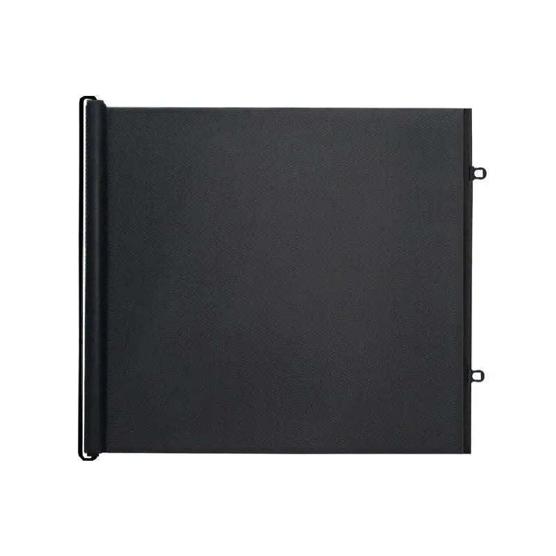 Automatic telescopic pet fence barrier in black for doorway, size Large 130x78cm