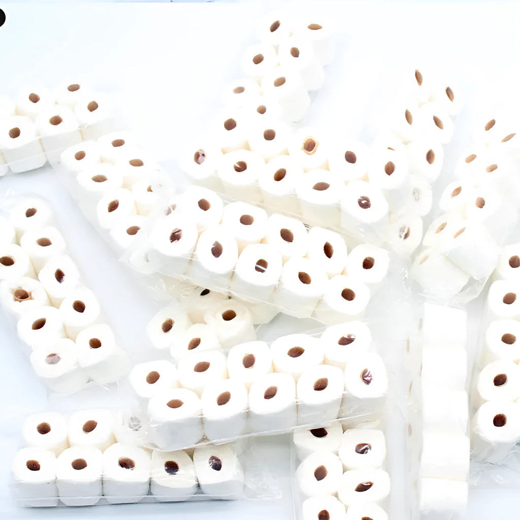 Children's paper simulated tissue roll toy model measuring 30mm by 15mm by 80mm