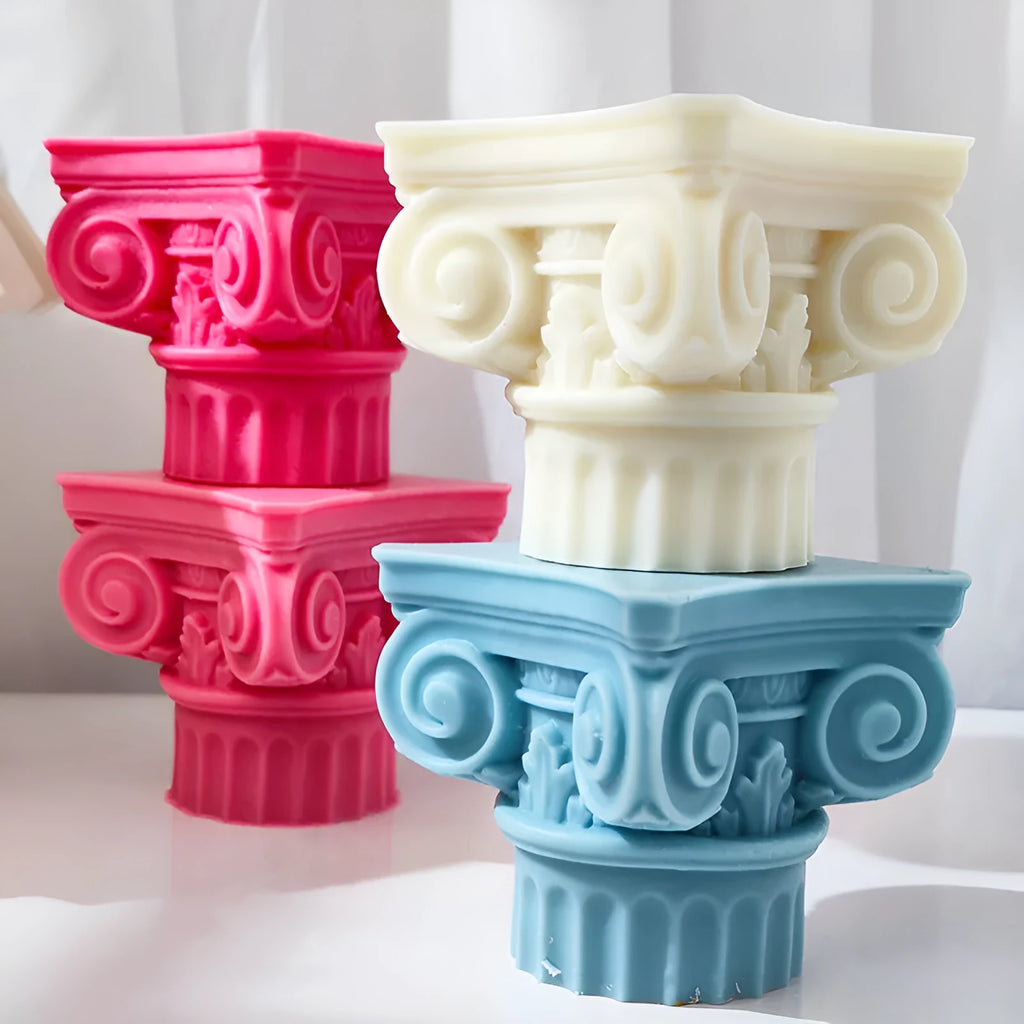 Roman pillar silicone mould for candles, chocolate, cake, and crafts