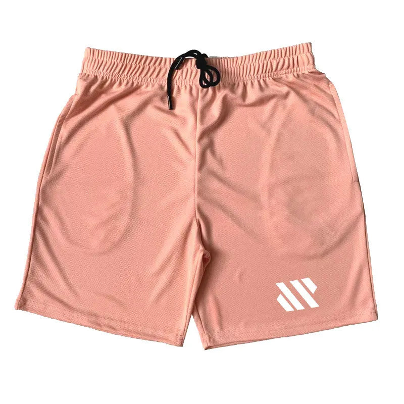 Metal silk fabric sports shorts in loose fit, shown in multiple colours including army green and sapphire blue.