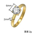 Women's stainless steel open ring with electroplated finish, U-shaped geometric design, fashion OL style, size no.6 to no.9
