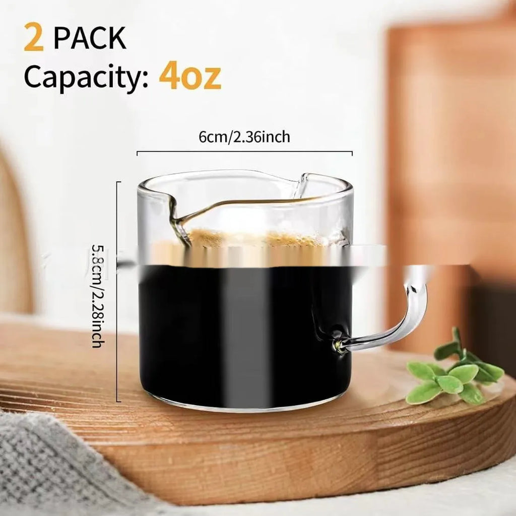 White transparent glass double mouth coffee cup with modern simple design