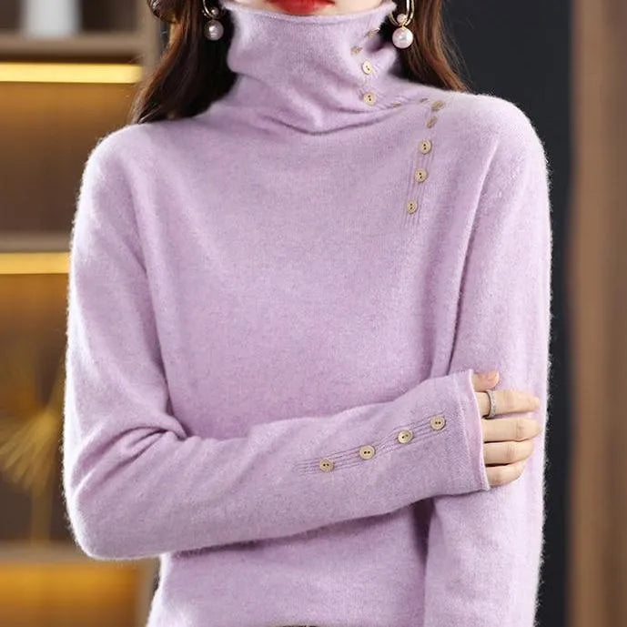 Slim fit knitted bottoming shirt in camel colour with 3D pattern and short 40cm length