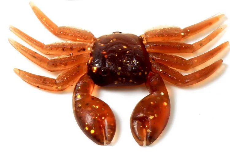 8cm PVC soft crab fishing lure in red and brown colour options