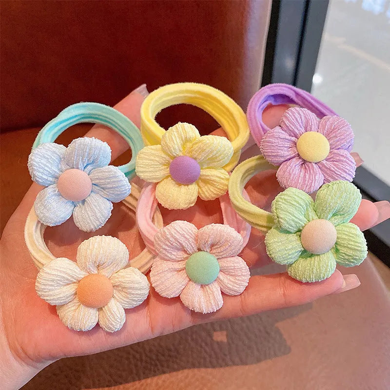 Children's cloth headband 6-piece set with flower and plum blossom motifs in pastoral style for girls