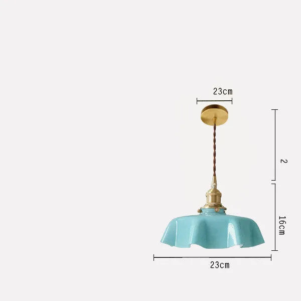 Medieval brass flower bud French chandelier with adjustable height in light blue colour option
