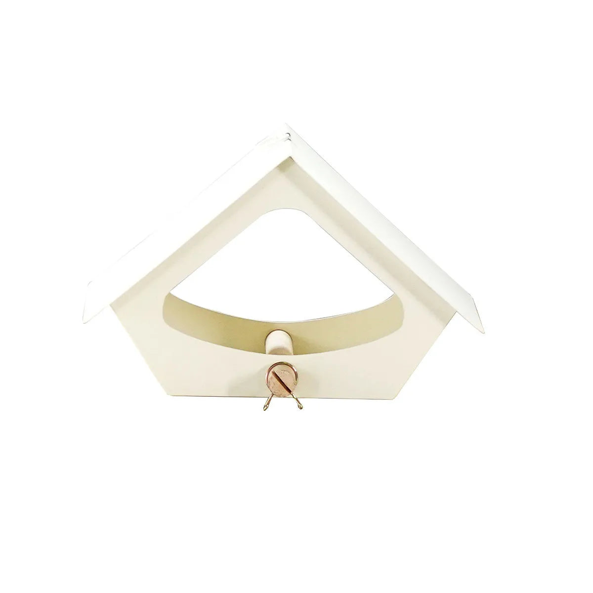 Outdoor iron bird feeder nest with anti-rain lid in European modern simplicity style for garden decoration.