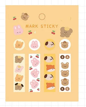 PVC index stickers in multiple colours and styles for notebook organisation