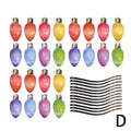 Christmas reflective magnetic light bulb set with 24 bulbs and 12 wires for car and refrigerator decoration