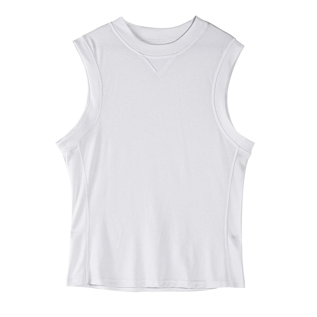 Men's loose fit fitness vest in white or black for summer sports activities