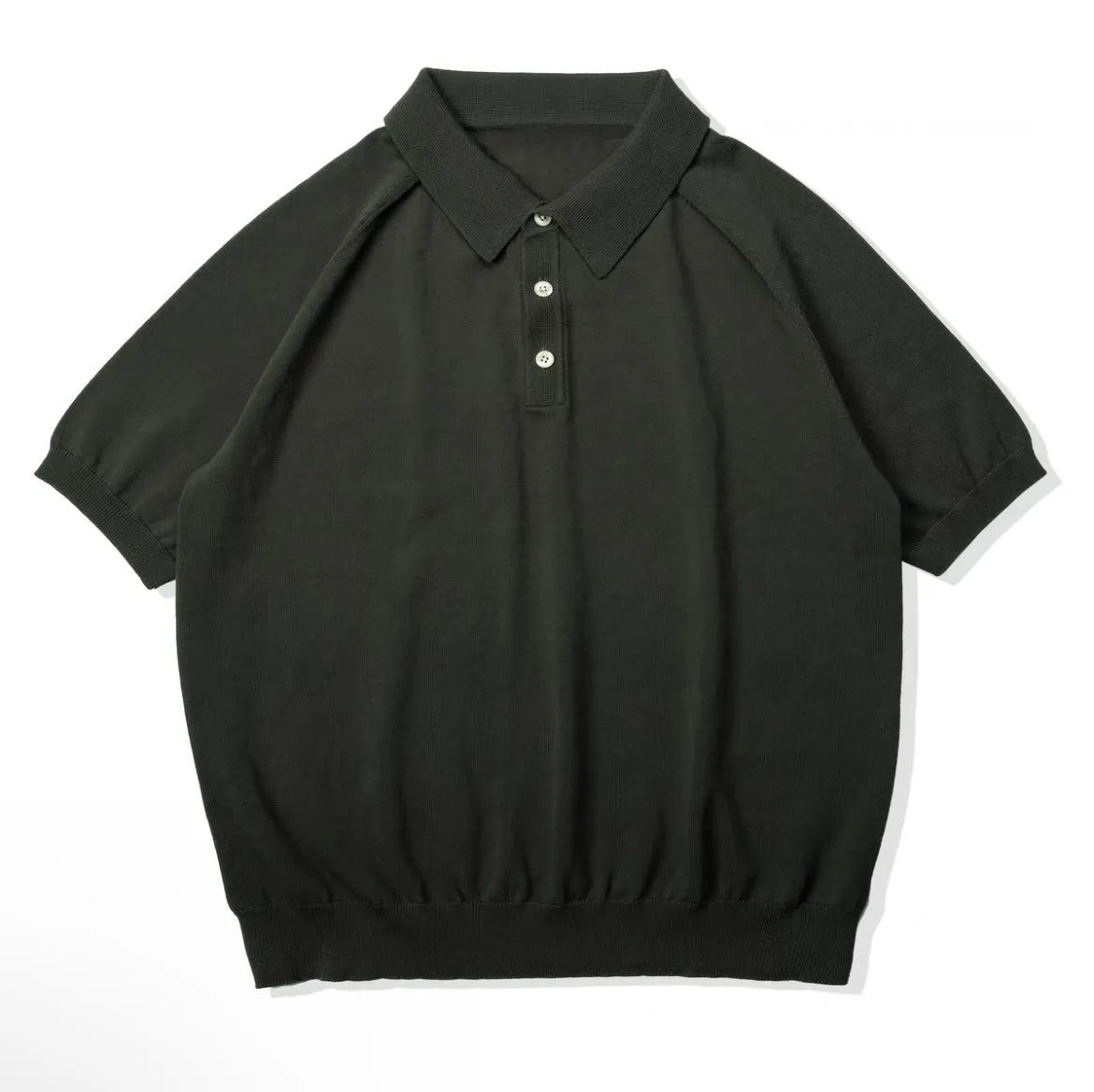 Retro slim fit cotton short-sleeved t-shirt in dark brown colour with knitted fabric construction